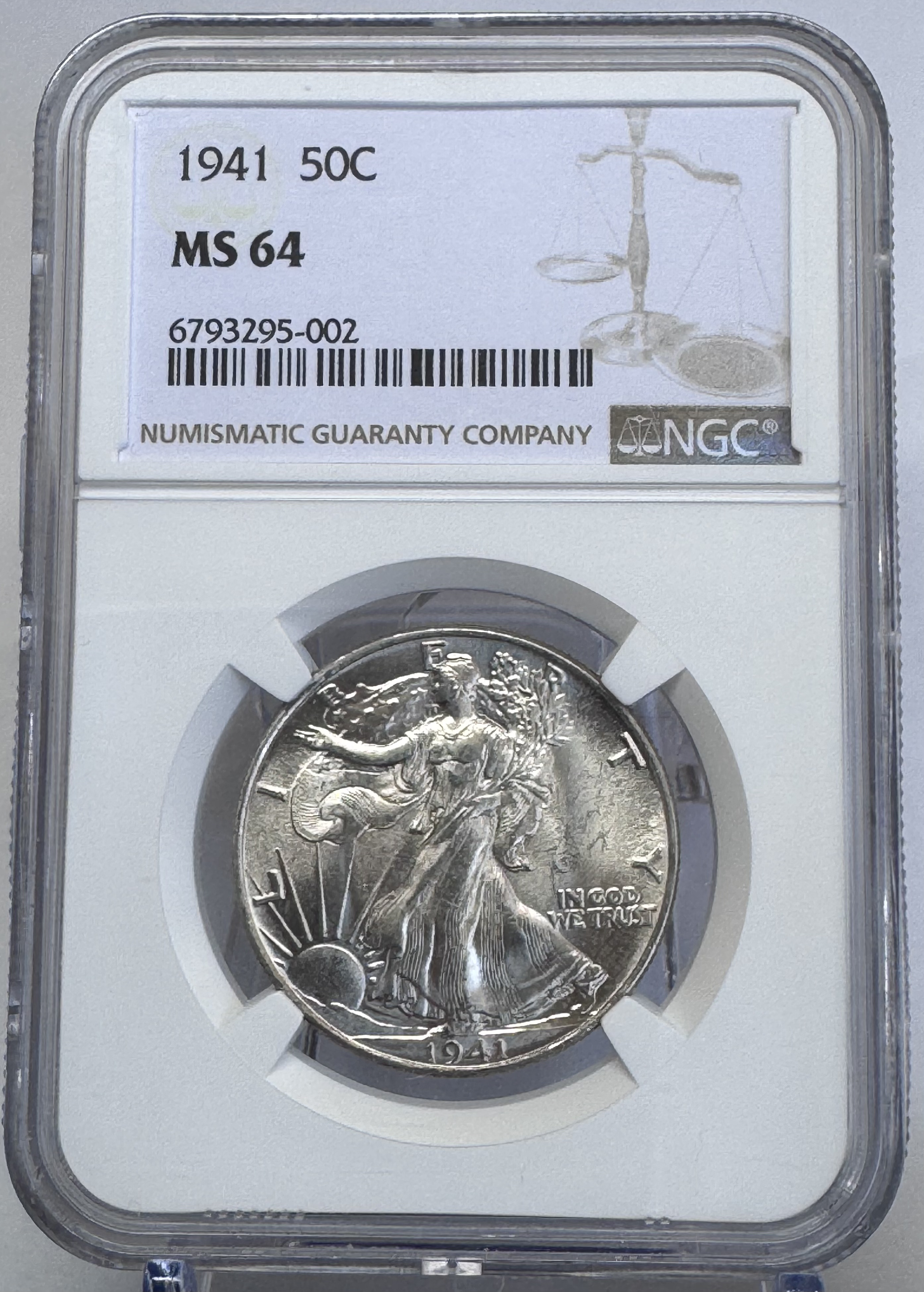 1941 Walking Liberty Half Dollar NGC MS-64